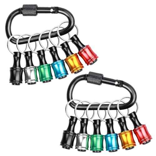12PCS Keychain Bit Holder,Hex Drill Bit Holder for Impact Driver Drill Bit,Screwdriver Bit Holders for Tools and Gifts for Men