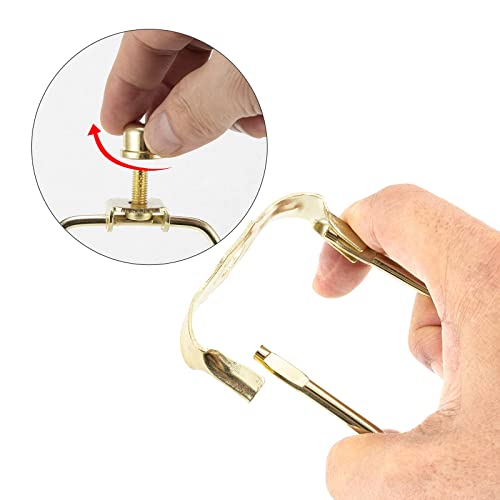 Saangseon 9 Inch Polished Brass Lamp Harp Pack of 2 Light Duty for Table & Nightstand Lamps