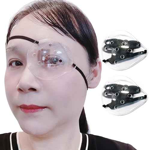 AMZVIO 2pcs Clear Eye Shield After Cataract Surgery,Breathable Hard Eye Patch Shield for Sleeping With Extended Elastic Strap,Longer & Wider,Plastic Eye Cover Protective Guard for Adults Kids(Black)