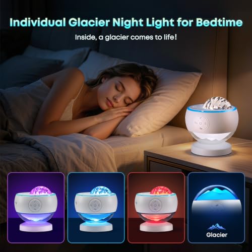 COOLNIGHT White LED Aurora Galaxy Projector with Sound Machine & Bluetooth Speaker