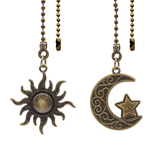 Copper Ceiling Fan Pull Chain Set Decorative Beaded Pendant Extension 12 Inches - Totem Bohemia Style