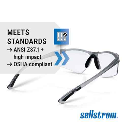 Sellstrom XM340RX Safety Glasses with Readers - Wraparound Bifocal Eyeglasses for Men/Women - ANSI Z87.1