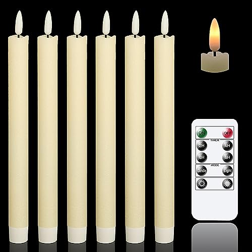 GenSwin Ivory Flameless Taper Candles Set with Remote & Timer - Safe LED Battery Operated Decor