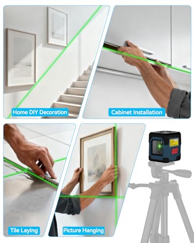 RockSeed Cross Line Laser Level with Self-Leveling & 360° Rotatable Beam — Not Tripod Included