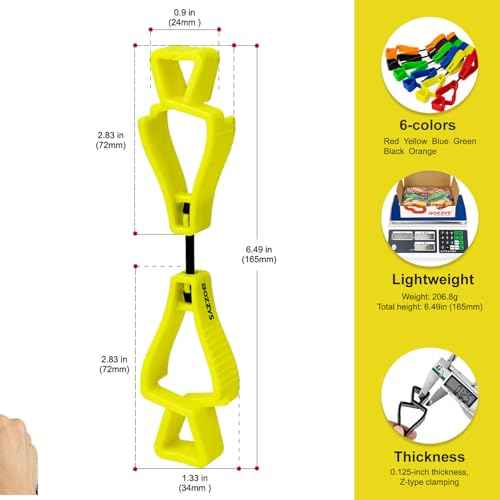 Glove Clips for Work 6-Pack | Z-Shaped Clips for Tool Belts & Hard Hats | Construction Gloves Anti-drop Keeper