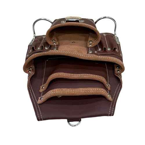 20-110 10 Pocket Rigger Heavy Duty Leather Tool Bag, Brown