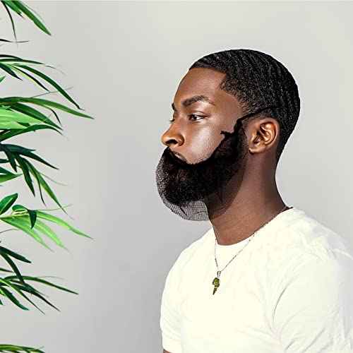 100PCS Beard Nets Disposable Nylon Protective Beard Covers with Single Loop for Men Food Service Safe Clean Work Environment(Black+Brown)