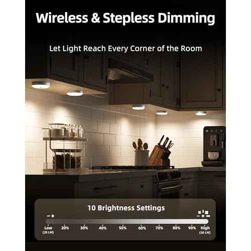 EZVALO 6-Pack Under Cabinet Lighting, Rechargeable Motion Sensor Puck Lights with Remote, 3 Color Temps &12 RGB Colors, Magnetic Stick on Light, Dimmable Under Counter Lights for Kitchen, Shelf, Stair