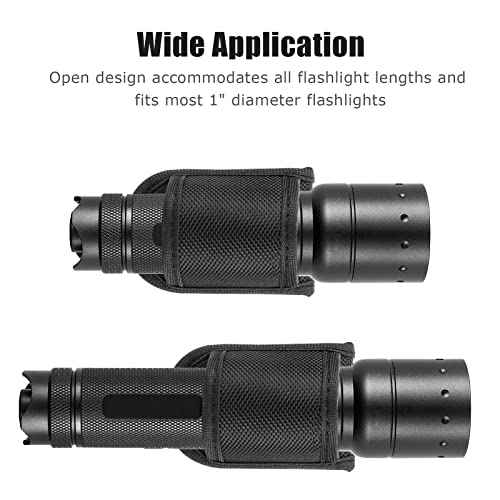 Flashlight Holster for Duty Belt, Open Top D Cell Compact Light Holder Case, Nylon Light Holster Pouch UIInosoo Carry Tactical Torch Handheld Flashlight