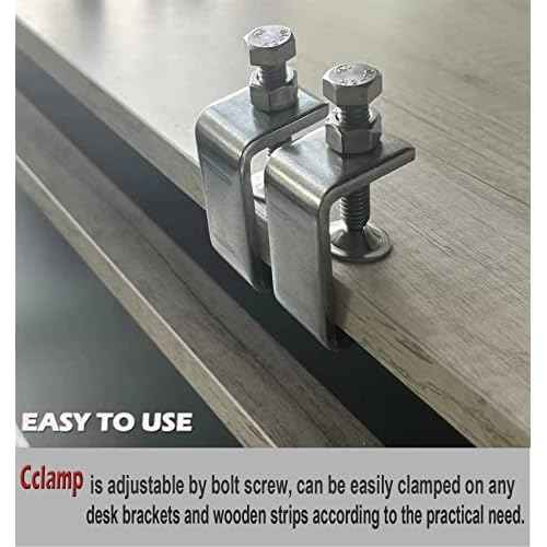 C Clamps Heavy Duty Stainless Steel - Small Metal Clamps With Screws, Wide Jaw Opening Tiger Clamp For Woodworking, Clamps for Crafts (2pcs)