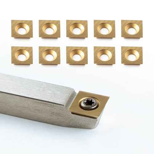 TASP Titanium Coated Carbide Cutter Inserts for Wood Turning Tools,11x11mm,Pack of 10,Square