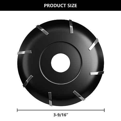 CSOOM Upgraded 3-9/16¡± (90mm) 8-Teeth Wood Turbo Carving Disc Set, for Polishing and Grinding, Wood Grinding Wheel £¬with a Extra Spanner and Two Spacers, Universal for Most Angle Grinders