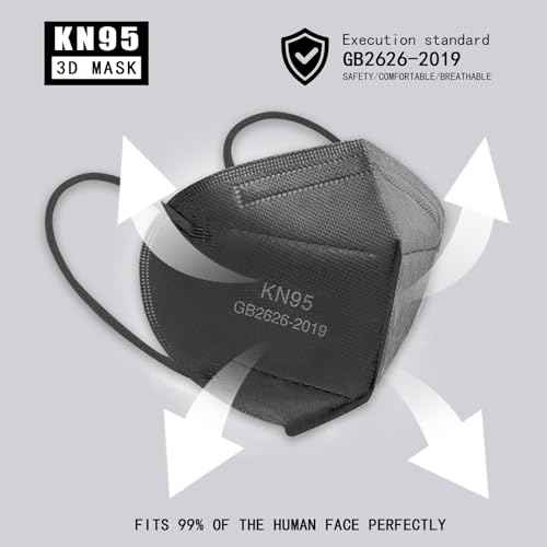 TIZZYT KN95 Face Mask | 50 Pack Disposable Face Mask | 5-Layers Comfortable Masks | KN95 Masks for Adults,Morandi Color