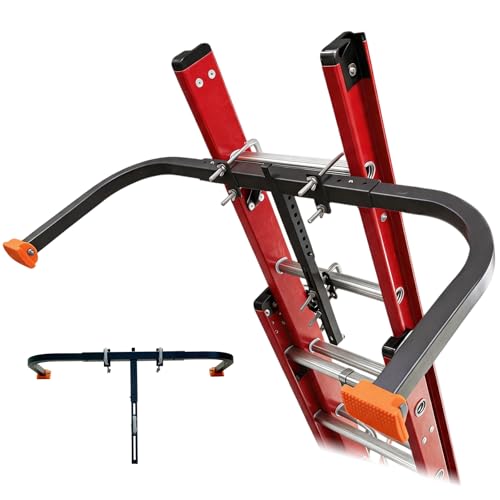 Gray Steel Ladder Stabilizer for Extension Ladders Roof Gutters Support Startingtool