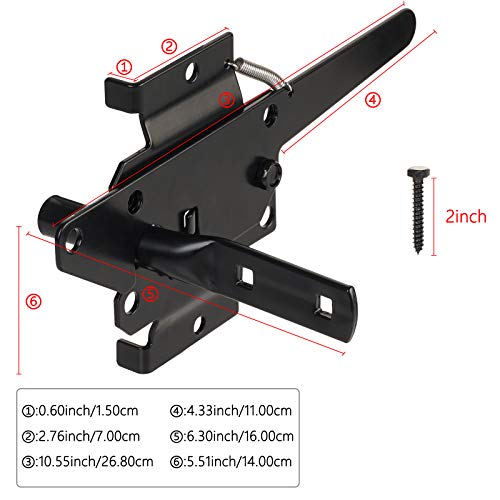Post Mount Gate Latch for Wooden Fence Self-Locking Heavy Duty Gate Hardware