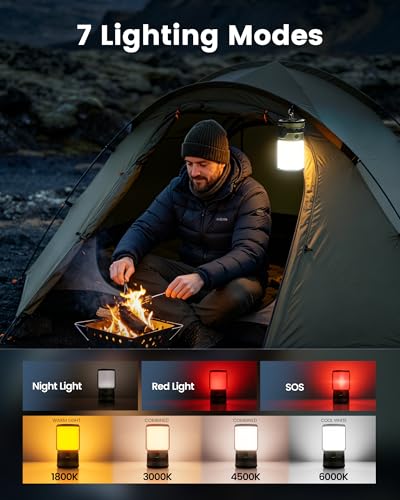 Rechargeable LED Camping Lantern 1200LM with Power Outage Emergency Light