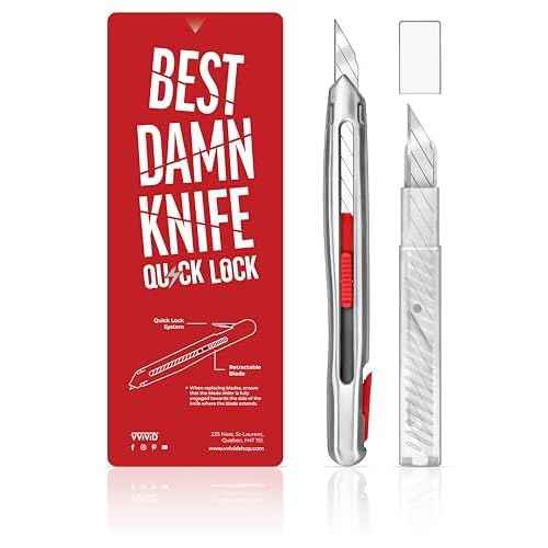VViViD Best Damn Knife Quick Lock, Heavy Duty Precise Utility Blade, Quickest Safety Lock, 11, 9mm Blades