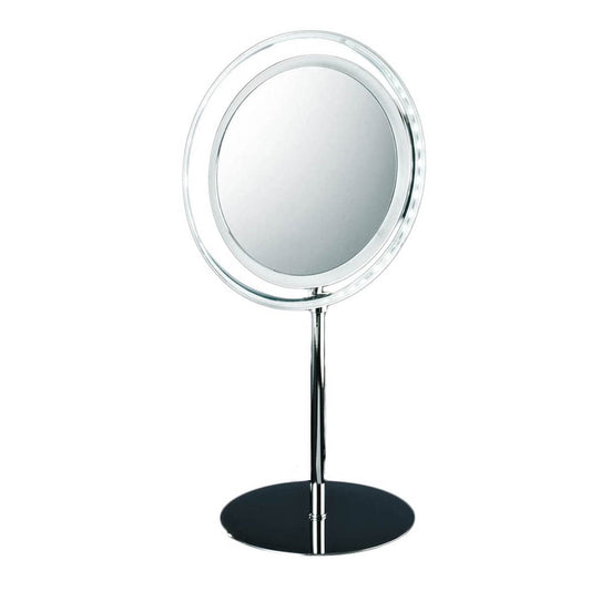 WS Bath Collections WS 15 Spiegel 7-7/8" W x 15" H Circular Framed Bathroom Mirror with Light - Polished Chrome