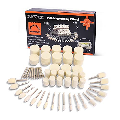 XUPYNAR 100PCS Buffing Wheels Polishing Kit for Dremel 1/8" Shank Accessories