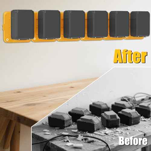 6 Pack Battery Mount Holder Compatible for Dewalt 20V 60V Battery Dock Holder Fit for DCB200 DCB203 DCB206 Batteries