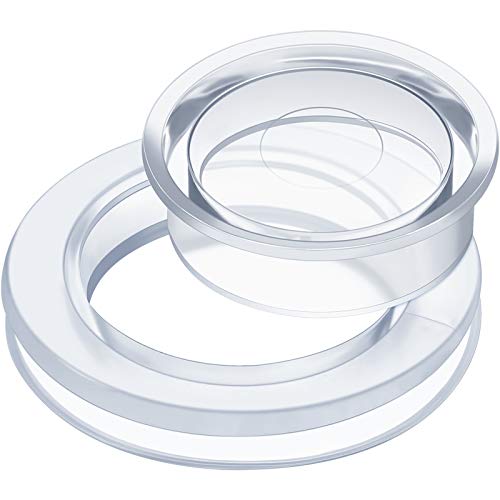 Jetec Clear Patio Umbrella Hole Ring and Cap Set - Fits 2 Inch Glass Table Hole, 1 Set