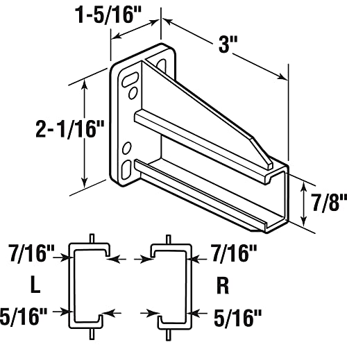 PRIME-LINE White Rear Drawer Track Brackets 5/16 x 7/16 in. Support & Alignment