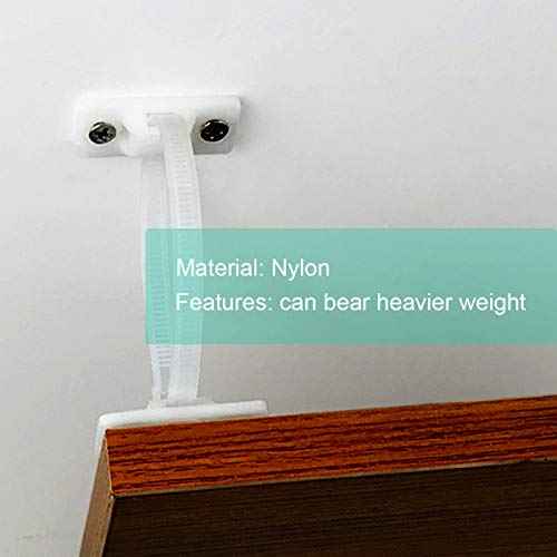 Anti-Tip Furniture Wall Anchor Straps(6 Pack,with Screws),Wall Anchors Straps Kit for Bookshelf or Dresser,Adjustable Safety Furniture Wall Straps for Baby,Kids,Dogs,Cabinet,Bed,Shelf,etc.(White)