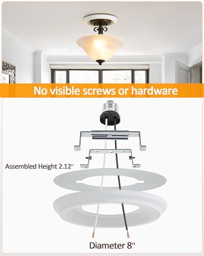 White Recessed Can Light Conversion Kit for 5-6 Inch Ceiling Fixtures - Luvkczc