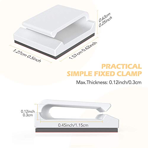 AGPTEK White Flat Ethernet Cable Clips - 100 pcs Adhesive Wire Organizer