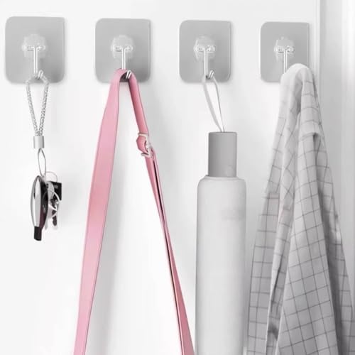 DDMY Transparent Adhesive Wall Hooks 50lb Max, Heavy Duty, 10 Pack