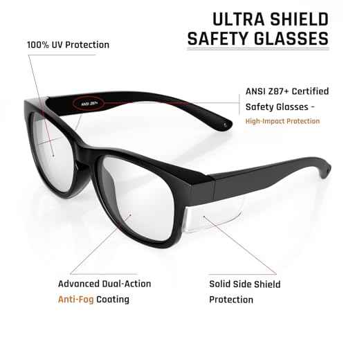 MORK&SUKY Safety Glasses with Side Shields£¬ANSI Z87.1 Certified Protective Eyewear for Work & Outdoor Use.