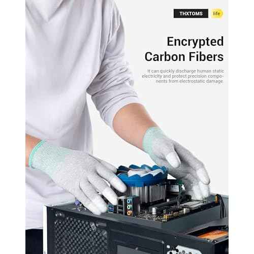 ThxToms ESD Anti Static Gloves, High Resistance Carbon Fiber Protects Your Computer Safe