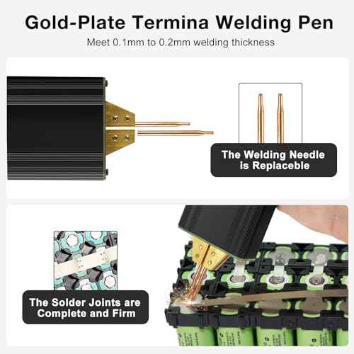 Handheld Spot Welder, Battery Spot Welder with Automatic and Manual Modes, 80 Gears Adjustable, Mini Portable Spot Welding Pen with 2pcs Welding Tips & Nickel Sheets for DIY Battery Pack Welding