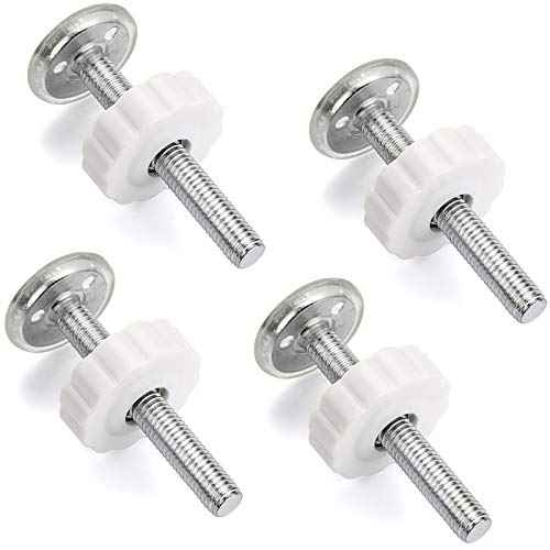 OwnMy M10 (10mm/0.39") Gate Adapters 4PCS Gate Threaded Spindle Rod Accessory Pressure Gate Replacement Parts Screw Mounted Bolts Kit for Stair Railing/Pets Doors, White