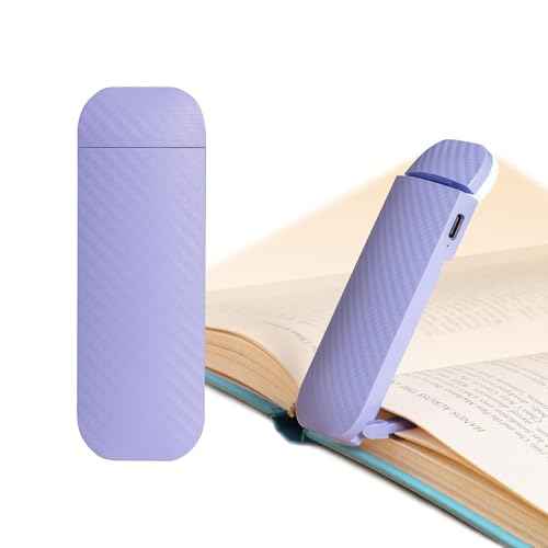 Book Reading Light, Rechargeable Clip on Booklight, Eye Caring 3 Color Temperatures & 5 Brightness Levels, Night Use for Bed, Long Lasting, Reading at Night in Bed, Romantic Purple
