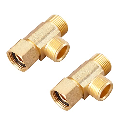 LitOrange Lead-Free Brass 2PCS 3/8 Inch Angle Stop Add-A-Tee Compression Valve