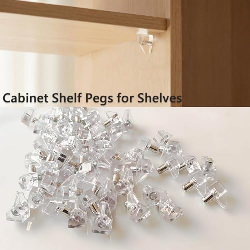 5mm Clear Shelf Support Pegs 30-Pack for Cabinets & Shelving - Hengengood