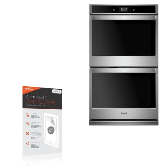 BoxWave Screen Protector Compatible with Whirlpool 30" Built-in Double Electric Convection Wall Oven - Stainless Steel - ClearTouch Anti-Glare (2-Pack), Anti-Fingerprint Matte Film Skin