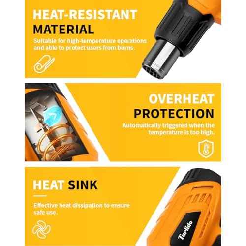 Heat Gun 1500W 120¡ÆF-1020¡ÆF(50¡ÆC-550¡ÆC) Fast Heating Heavy Duty Hot Air Gun Kit Variable Temperature Control Overheat Protection with 4 Nozzles for Crafts, Shrinking Pvc, StrippingPaint