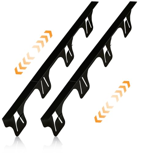 SZJHXIN Matte Black Adjustable Stainless Steel Stove Gap Covers 13.8–27.5 in (2 Pack)