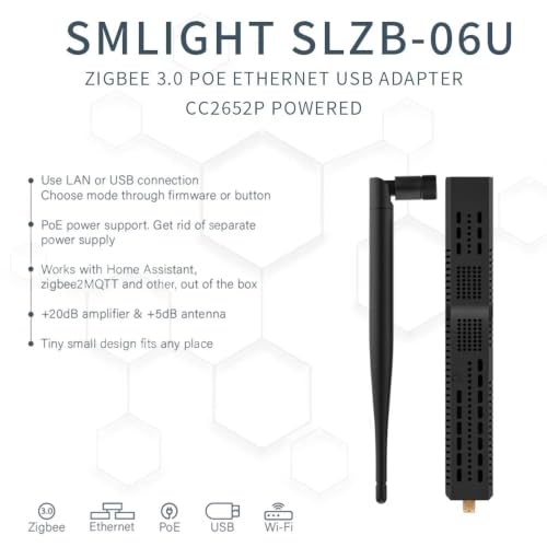 LOAMLIN SLZB-06U Zigbee 3.0 Ethernet/USB/WiFi Gateway with PoE - CC2652P Chip