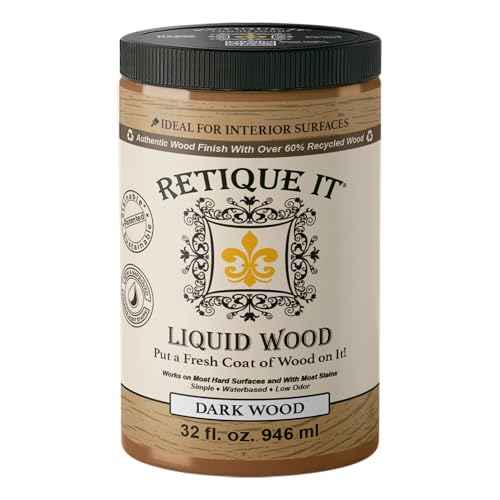Retique It New and Improved Formula Liquid Wood Coatings - Stainable Primer - Paint It Then Stain it (Dark Wood, Large)