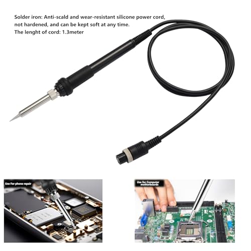 Soldering Iron Station, 936A 60W Soldering Station Kits with 5 Soldering Round Tips, Solder Wire, Tweezers, Desoldering Pump and Rework Station Kit for Electronics (Black)