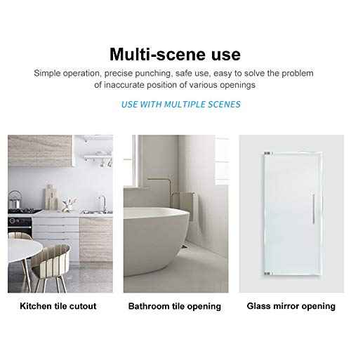 Drill Bit Hole Saw Guide, Adjustable Tile Hole Cutter Centering Locator Holder Jig Fixture for Ceramic,Tile,Glass(Orange)(Color:Green)