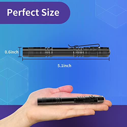 Black UV Flashlight 2 Pack - 395nm Mini Pen Light with Clip Waterproof for Pet Urine, Stains, Leak Detection