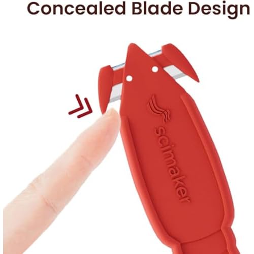 Safety Box Cutter of Recessed Concealed Stainless Steel Blade,Box Opener for Efficient Package Opening, Utility Knife for Tape Splitter, Cartons, Cardboard, Wrap, Straps, Film.6pcs