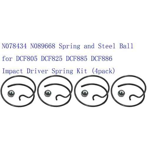 N078434 N089668 Spring and Steel Ball for DCF805 DCF825 DCF885 DCF886 Impact Driver Spring Kit (4pack)