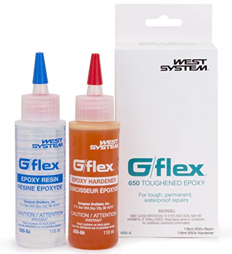 West System G/Flex 650 Epoxy Adhesive - 2 x 4oz Units Toughened Flexible Waterproof Bonding