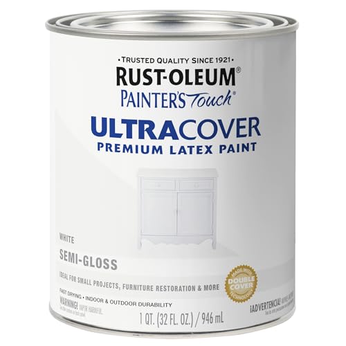 Rust-Oleum Painter's Touch Latex Semi-Gloss White Paint - 1 Quart