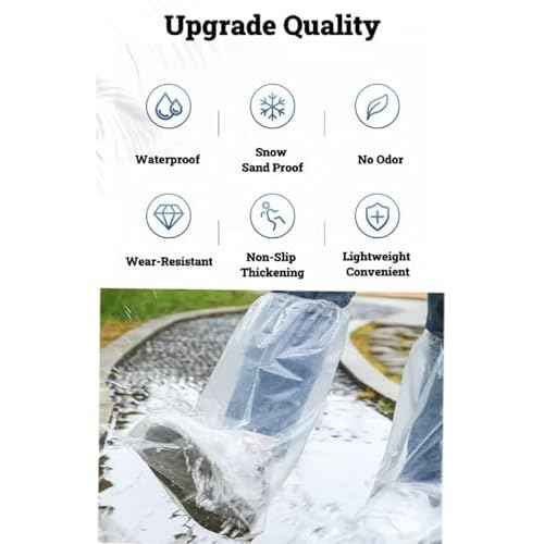 16 PCS Shoe Covers Disposable Non Slip,Thickened Waterproof Shoes Covers,19 inch Tall,Long Plastic Waterproof Shoes and Boots for Rain Covers Thicken Shoe Protector for Men and Women (8 Pairs,Clear)